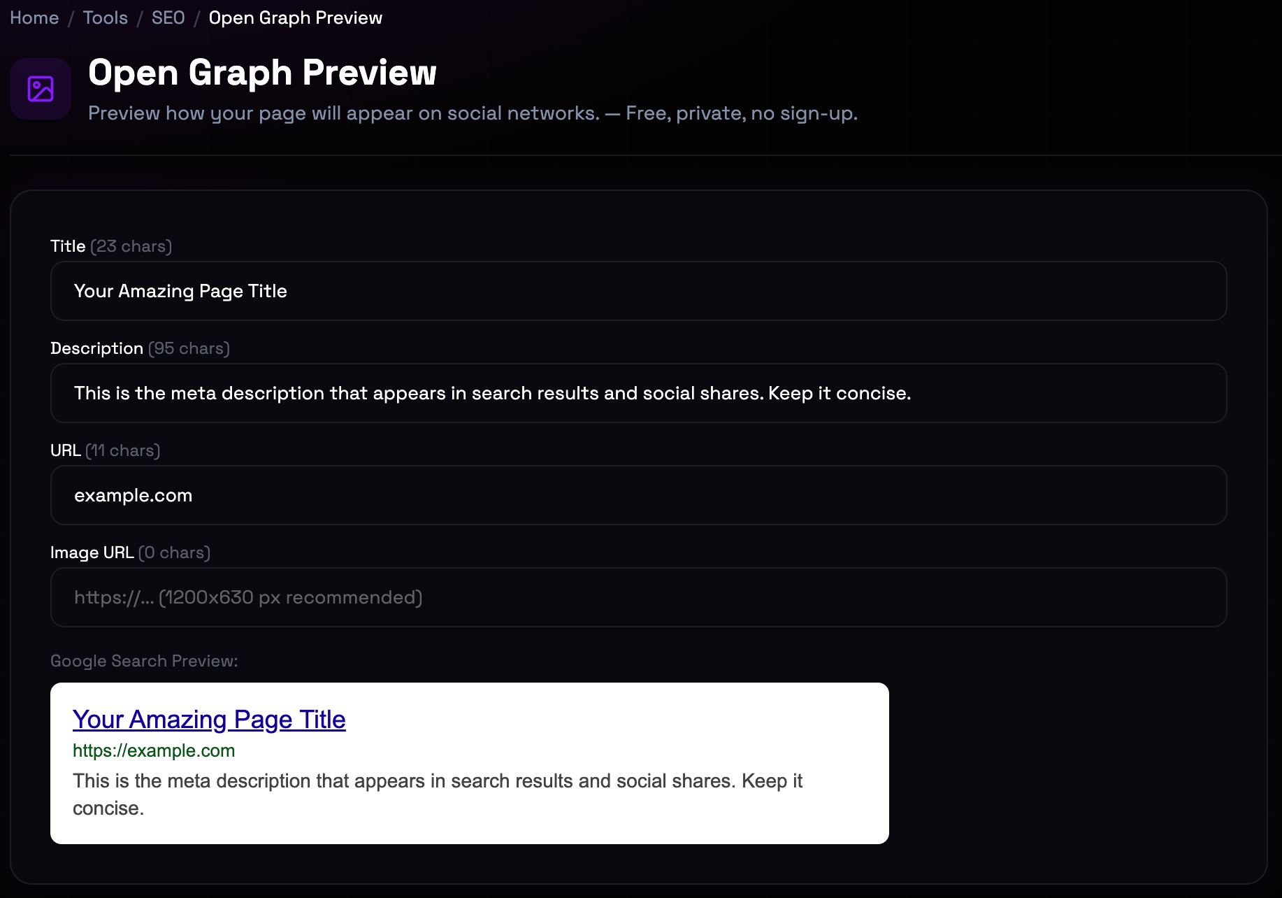 How to use Open Graph Preview online — free, fast, and private